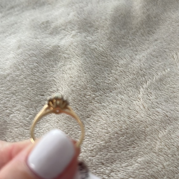 Opal & Diamond ring 14KT gold - Picture 3 of 4